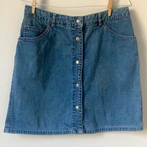 Button up denim skirt